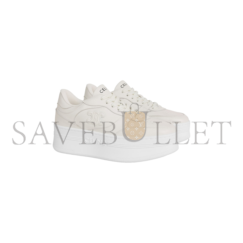 CELINE BLOCK WEDGE SNEAKER WITH TRIOMPHE PATCH IN CALFSKIN 366475189C.01OP